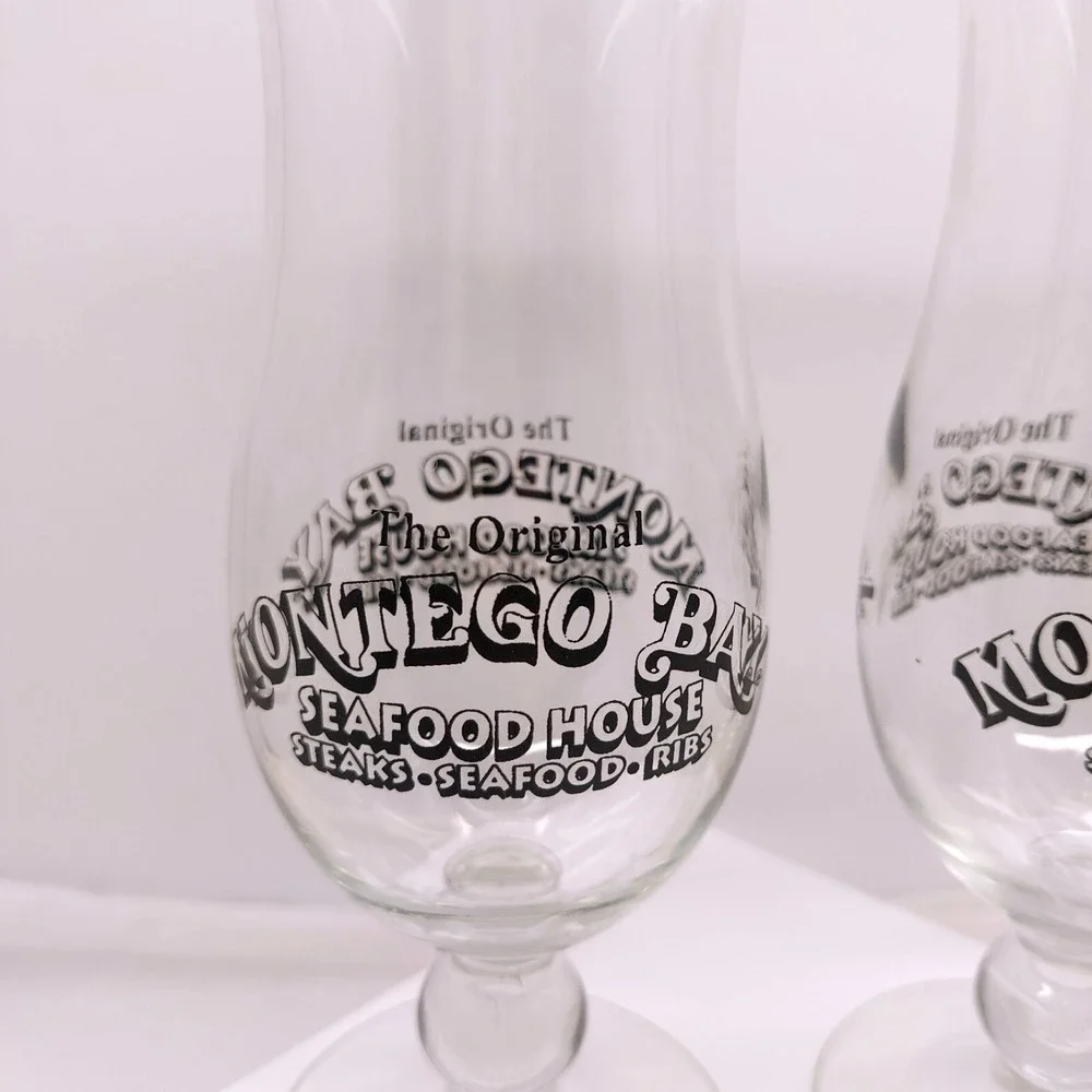 MONTEGO BAY HURRICANE GLASSES (Seafood House) Set Of 2. 8